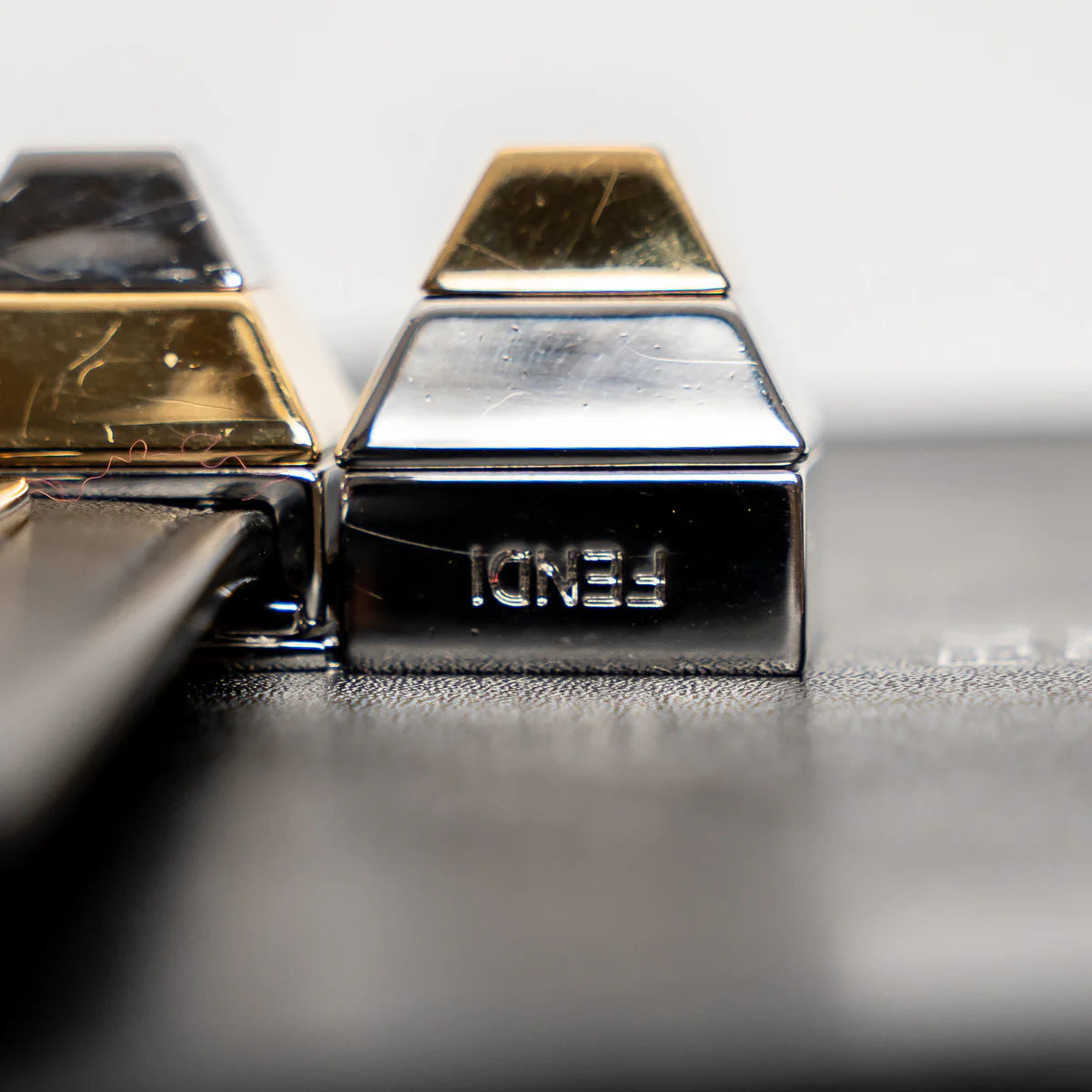 Black Calfskin Leather Kan Monster Chain Bag