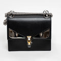 Black Calfskin Leather Kan Monster Chain Bag